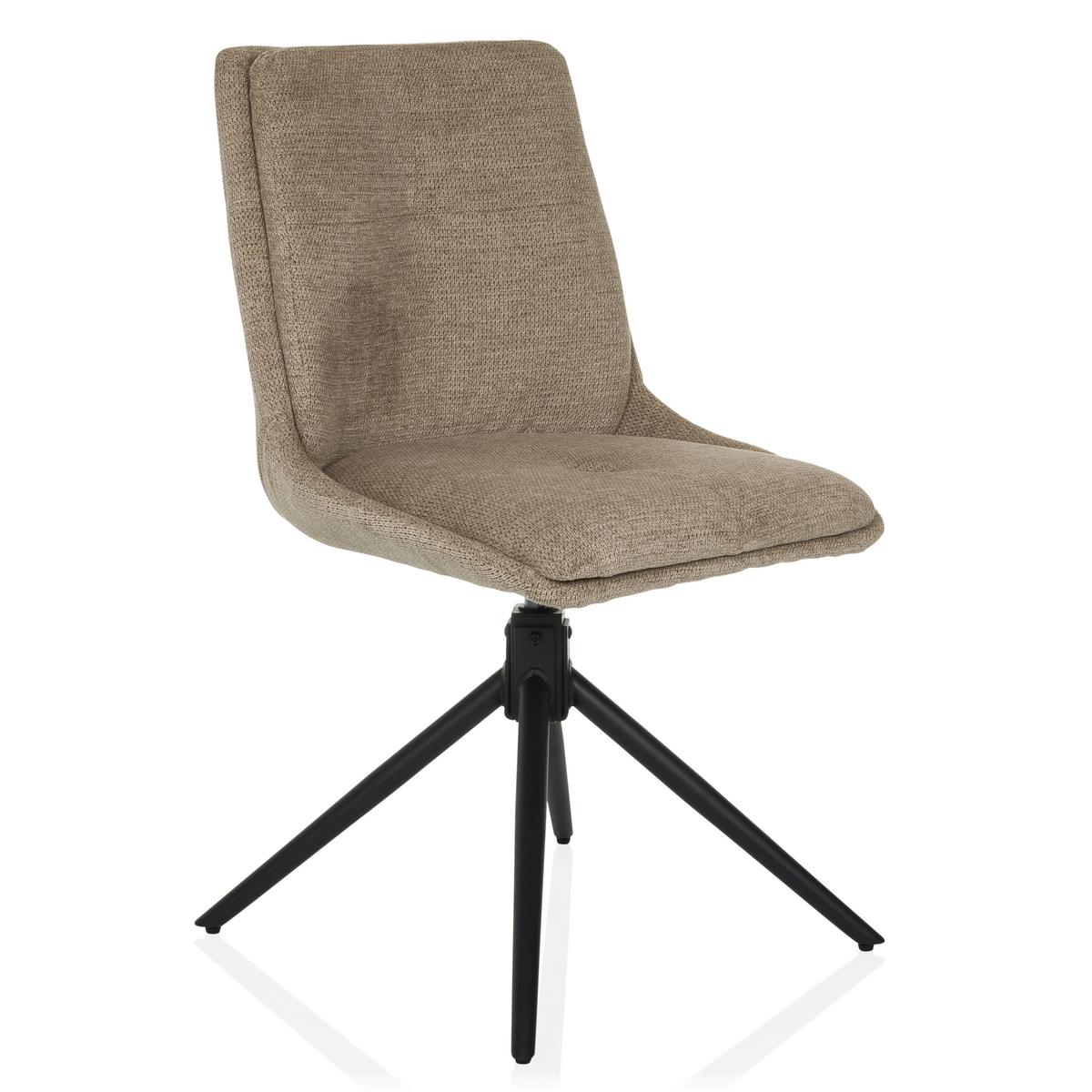 Drehstuhl Tarviso I Beige B: 53 cm - Beige/Schwarz, MODERN, Textil/Metall (53/89/58cm) - MID.YOU