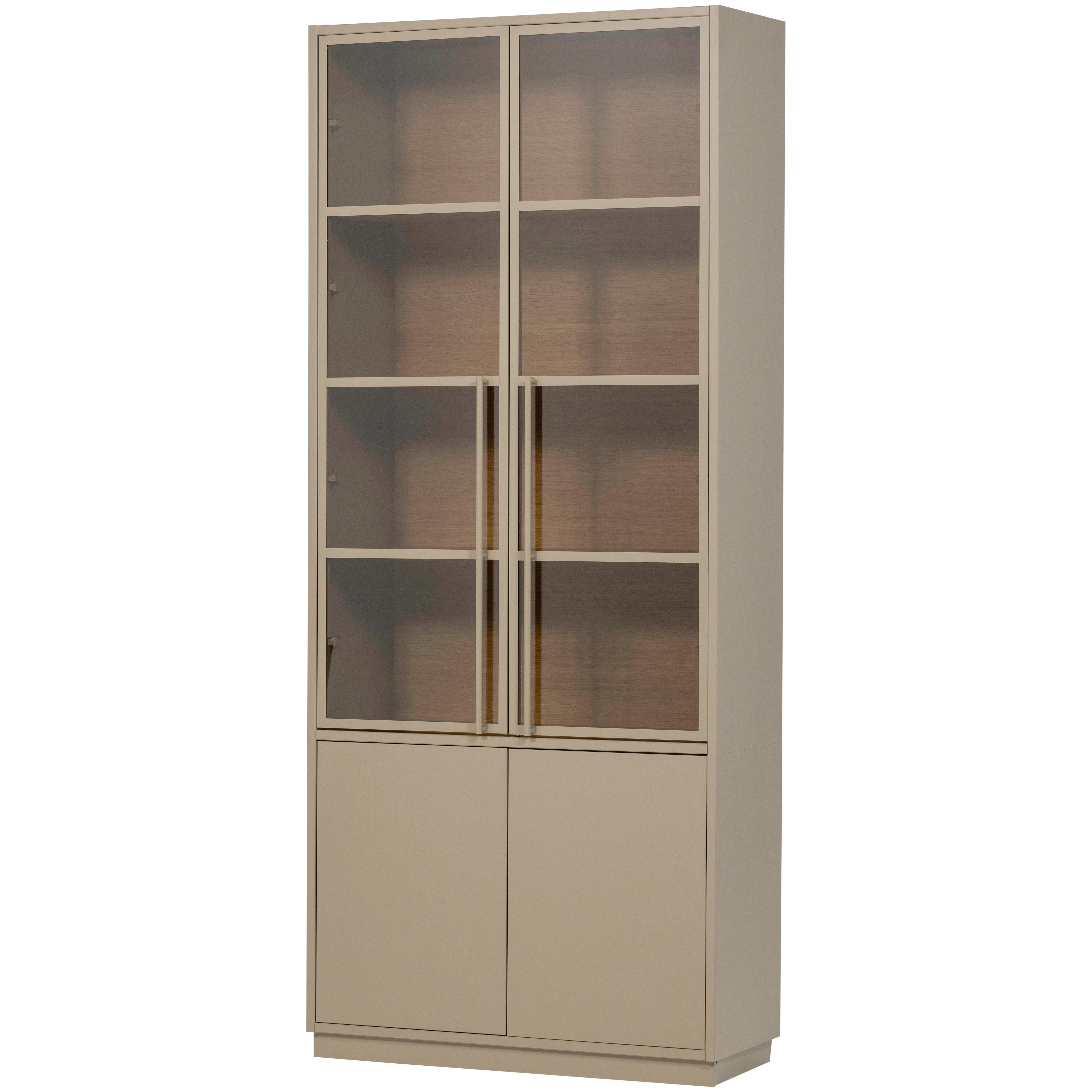 Regal Casa Schlammfarben B: 101 cm - Schlammfarben, Design, Glas/Holz (101/236/40cm) - Livetastic