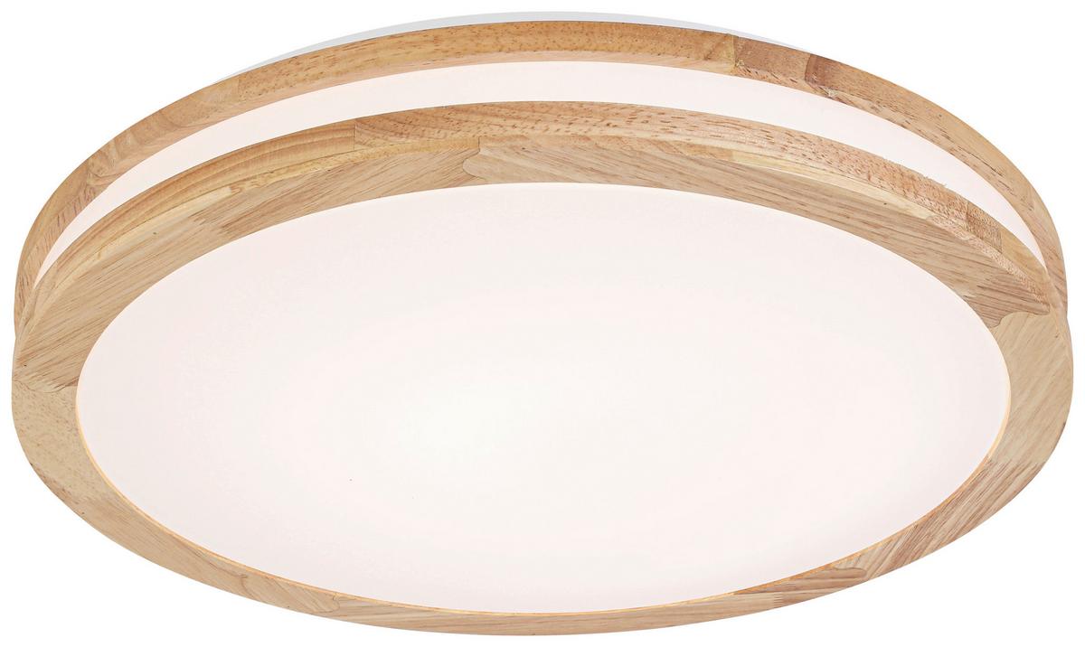 LED-Deckenleuchte Belinda - Eichefarben/Weiß, MODERN, Holz/Kunststoff (45/7,5cm) - Luca Bessoni