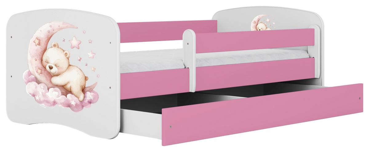 Kinder-/Juniorbett Babydreams inkl. Matratze 80x160 - Pink/Birkefarben, MODERN, Holz/Holzwerkstoff (80/160cm) - MID.YOU