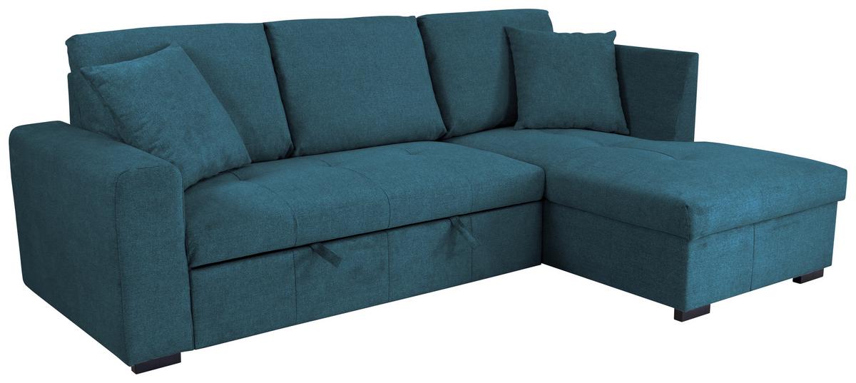 Ecksofa Lukas Blau S: 239x158 Cm - Blau, Trend, Textil (239/158cm)