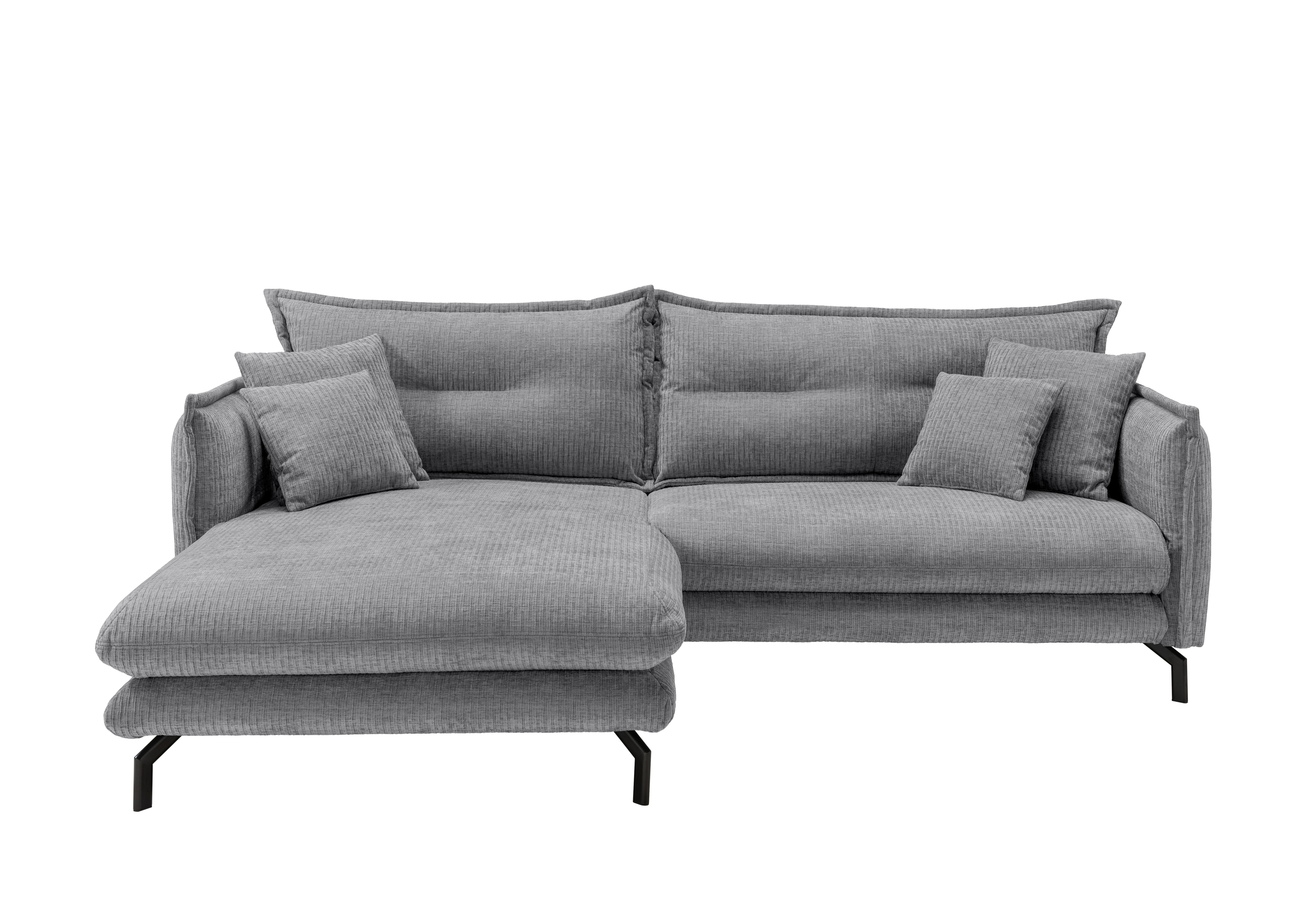 Ecksofa Lava Grau S: 180x255 cm - Schwarz/Grau, Design, Textil (180/255cm) - Livetastic