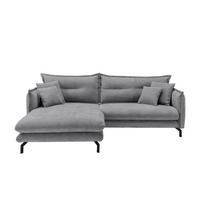 Ecksofa Lava Grau S: 180x255 cm - Schwarz/Grau, Design, Textil (180/255cm) - Livetastic