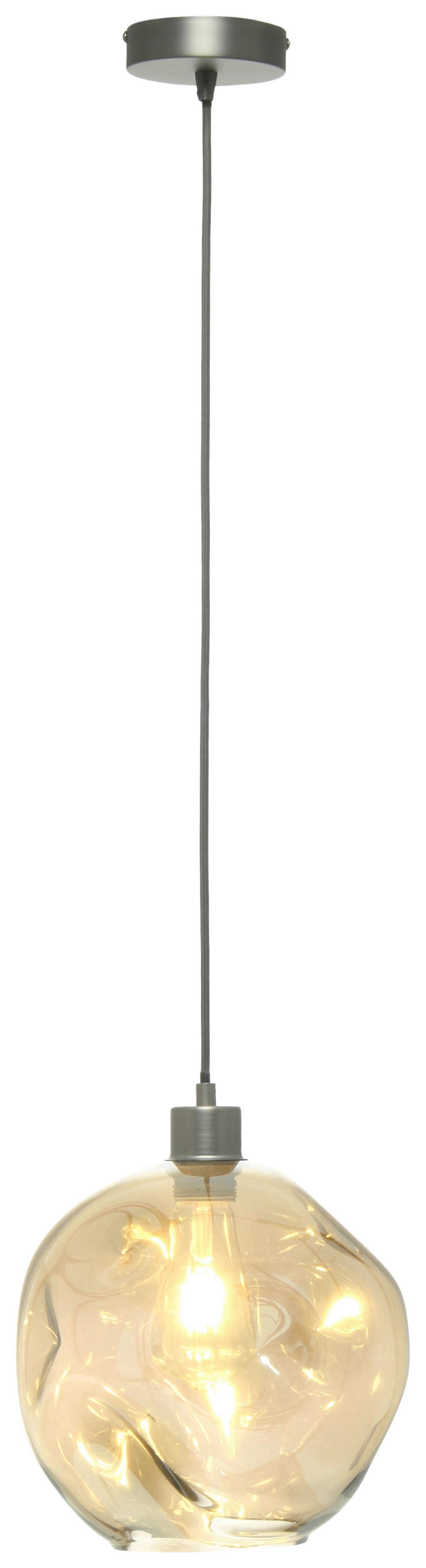 Hängeleuchte Natalie 125 Grau/klar B: 26 Cm - Klar/Grau, Basics, Glas (26/26/32cm) - Kayoom