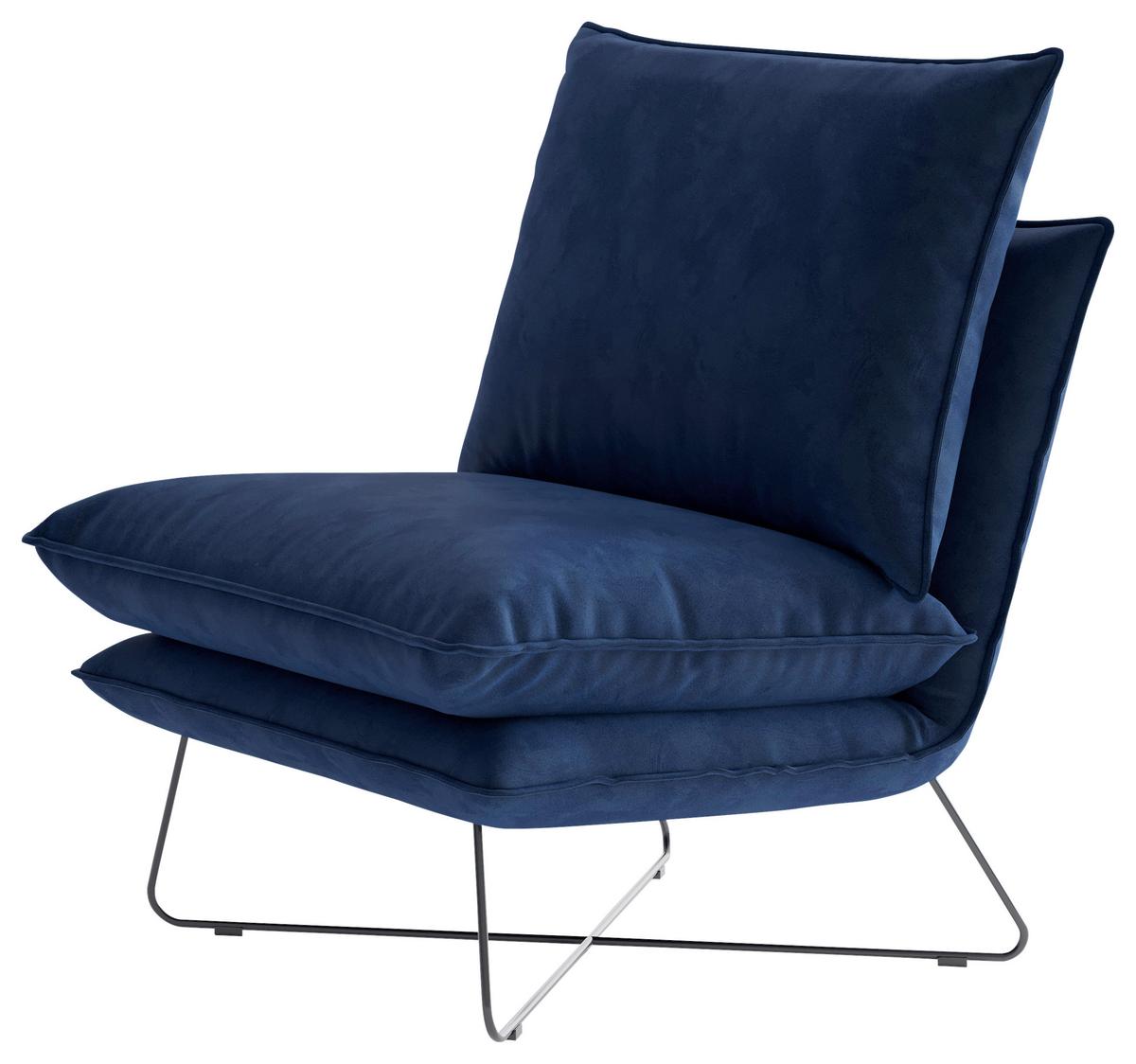 Sessel Skyline - Royalblau, Design, Textil (72/84/90cm) - Livetastic