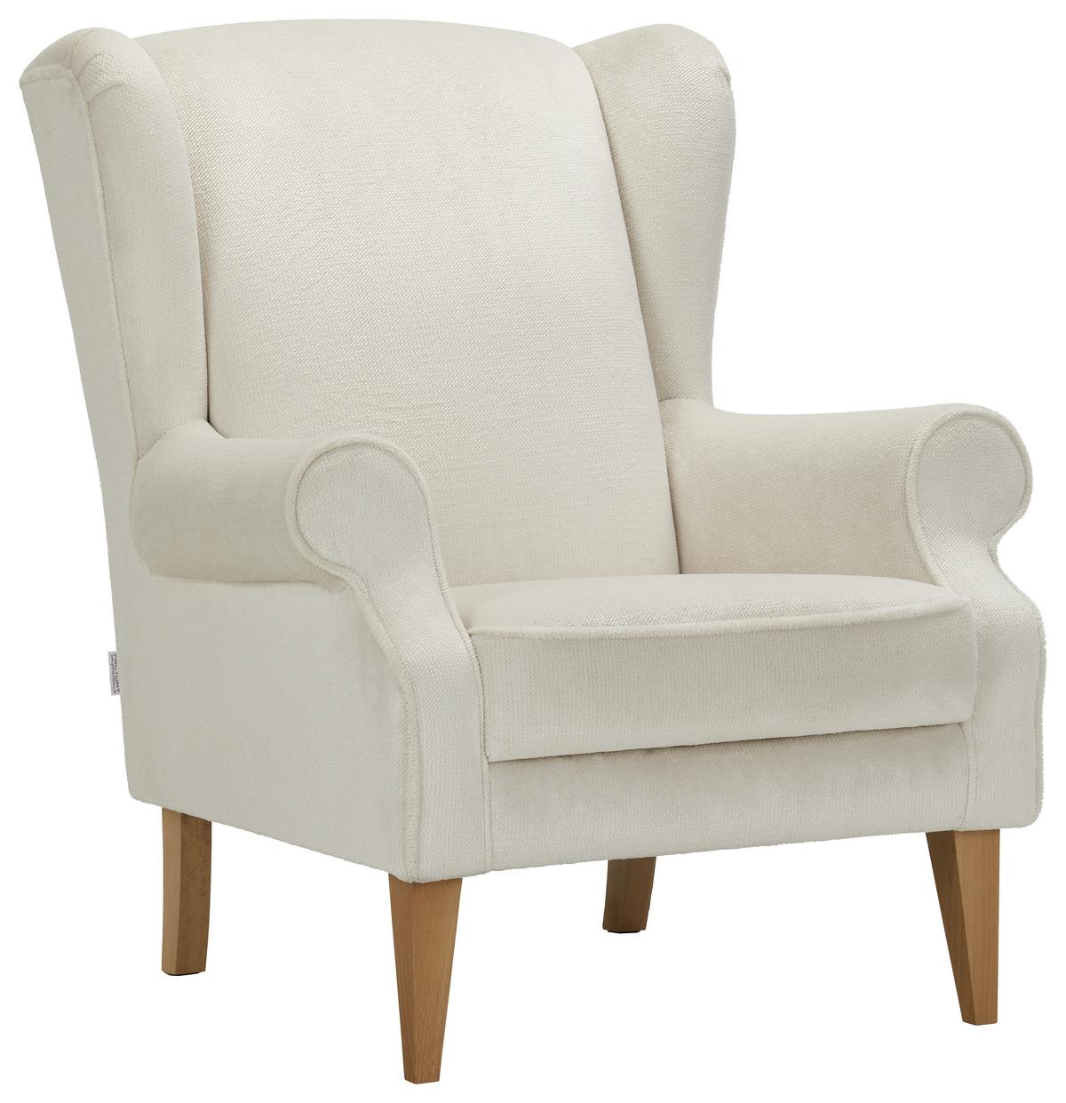 KŘESLO UŠÁK VIOLA - bílá/přírodní barvy, textil (82/95/48/85cm) - Mömax