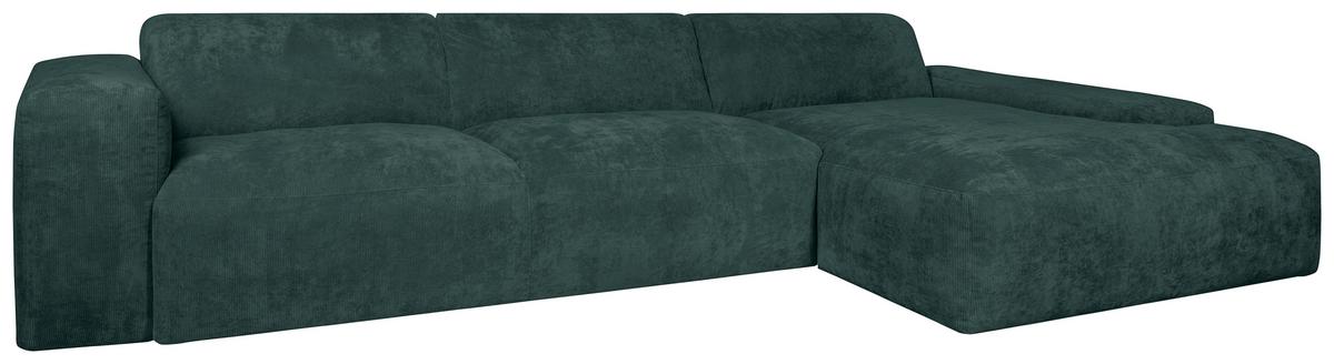 Ecksofa Hannah Grün 343x170 cm - Schwarz/Grün, Design, Textil (343/170cm) - MID.YOU