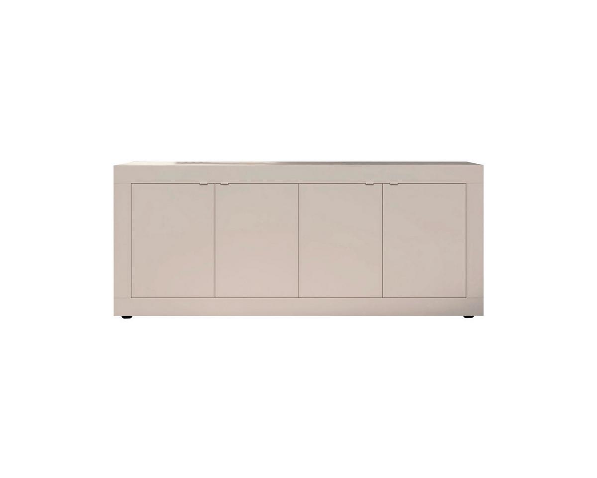 Sideboard Basic Kaschmir B: 207 Cm - Kaschmir/Schwarz, Design, Holzwerkstoff (207/86/43cm) - MID.YOU