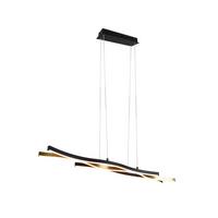 Led-hängeleuchte Blaze H: 150 Cm Dimmbar - Messingfarben/Schwarz, Design, Metall (107,5/15,5/150cm) - Trio Leuchten