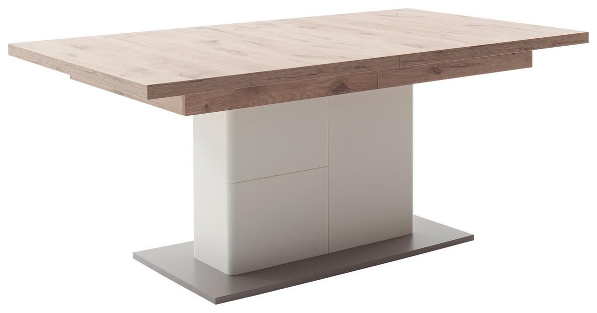 Esstisch Palermo Weiß/eiche D. B: 180cm - Eichefarben/Weiß, Design, Holzwerkstoff (180/77/100cm) - Livetastic