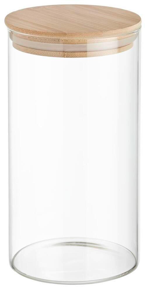 Dóza na potraviny Hedvig, Ø/V: 10/29cm - prírodná farba, drevo/sklo (10/29cm) - Zandiara