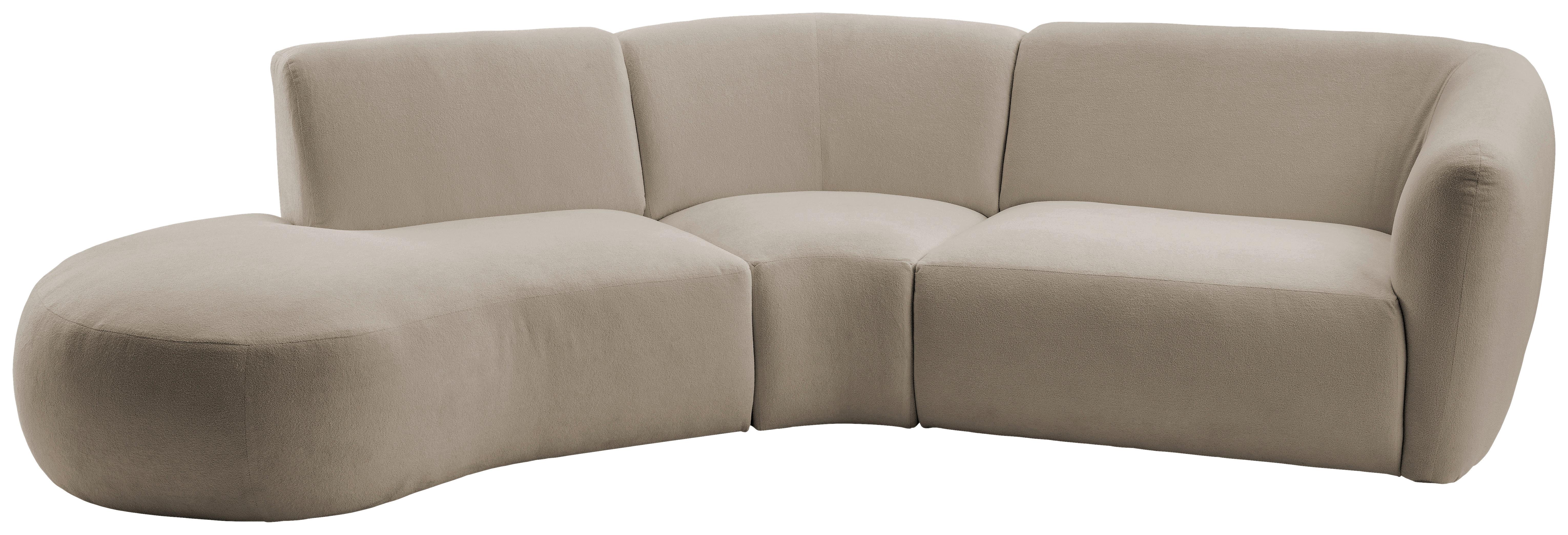 ECKSOFA Jesi, Taupe S: 182x276 cm - Taupe/Schwarz, MODERN, Textil (182/276cm) - Livetastic