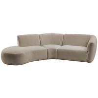 ECKSOFA Jesi, Taupe S: 182x276 cm - Taupe/Schwarz, MODERN, Textil (182/276cm) - Livetastic