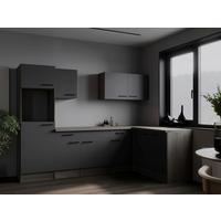 Eckküche Oliver Grau, Eiche Dekor S: 280x172cm - Eichefarben/Grau, Design, Holzwerkstoff (280/172cm) - Respekta