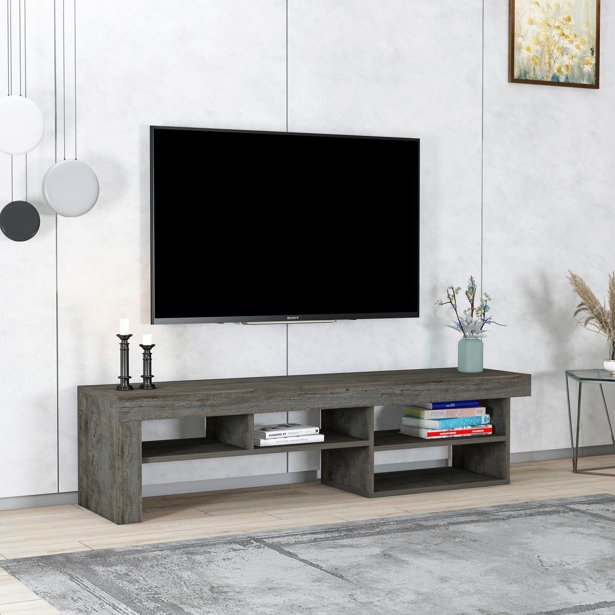 Tv-lowboard Hestia B: 160 Cm Graphitfarben - Graphitfarben, Design, Holzwerkstoff (160/40/38cm) - MID.YOU
