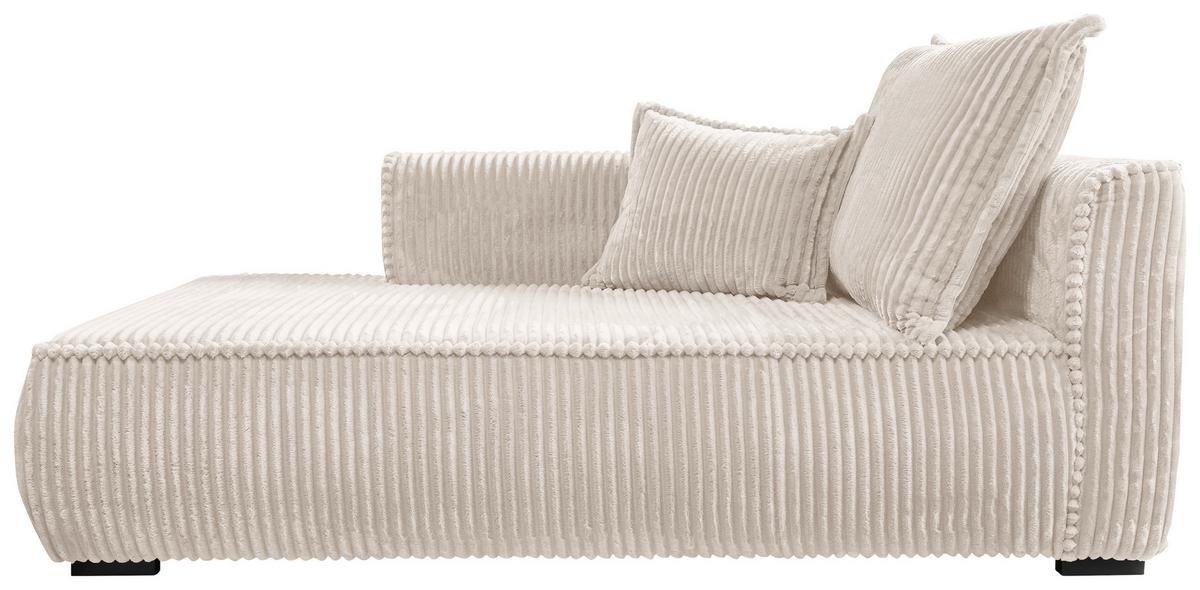 Recamiere Modena Links inkl. Kissen, Creme, B: 208 cm - Creme/Schwarz, Design, Textil (207/75/121cm) - MID.YOU