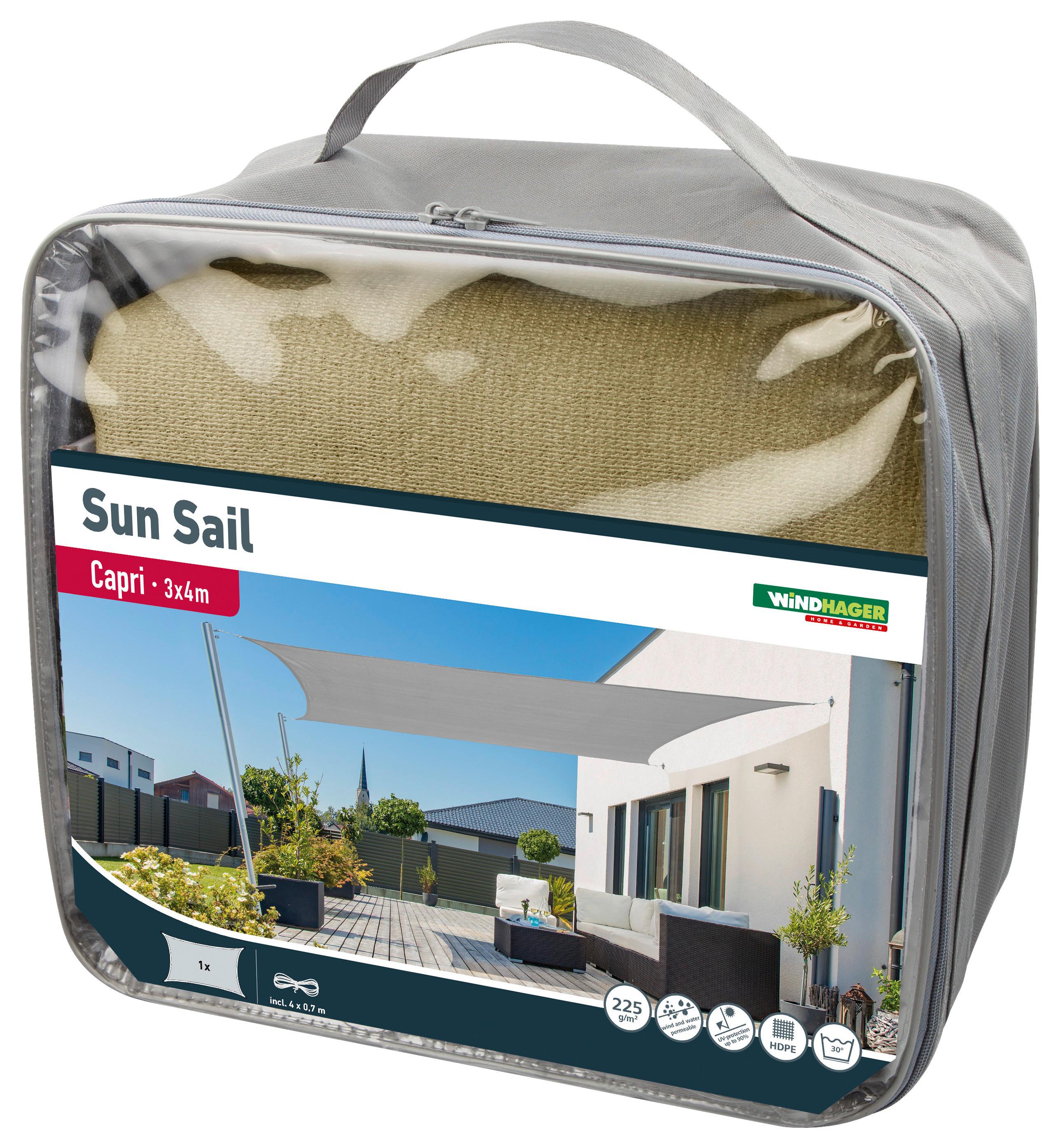 Sonnensegel Rechteck 3x4 M - Champagner, Basics (300/400cm)