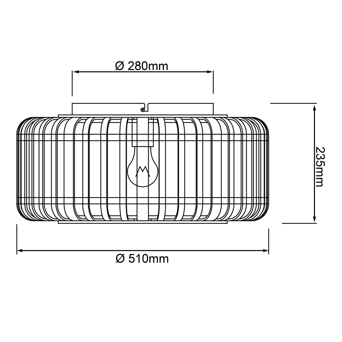 Deckenleuchte 99405/76 Woodrow - Schwarz, Natur, Holz/Metall (51/23,5cm) - Brilliant