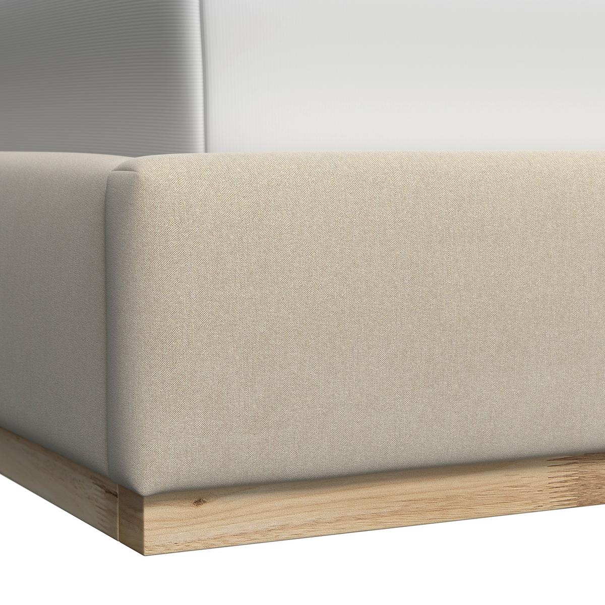 Čalúnená posteľ FRIDA 180x200 cm, béžová - svetlohnedá/čierna, Modern, kov/drevo (180/200cm) - Bessagi Home