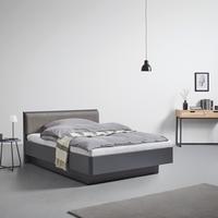 Čalúnená posteľ 140x200 cm, Mariello, svetlohnedá - svetlohnedá/antracitová, Modern, drevo/textil (140/200cm) - Bessagi Home