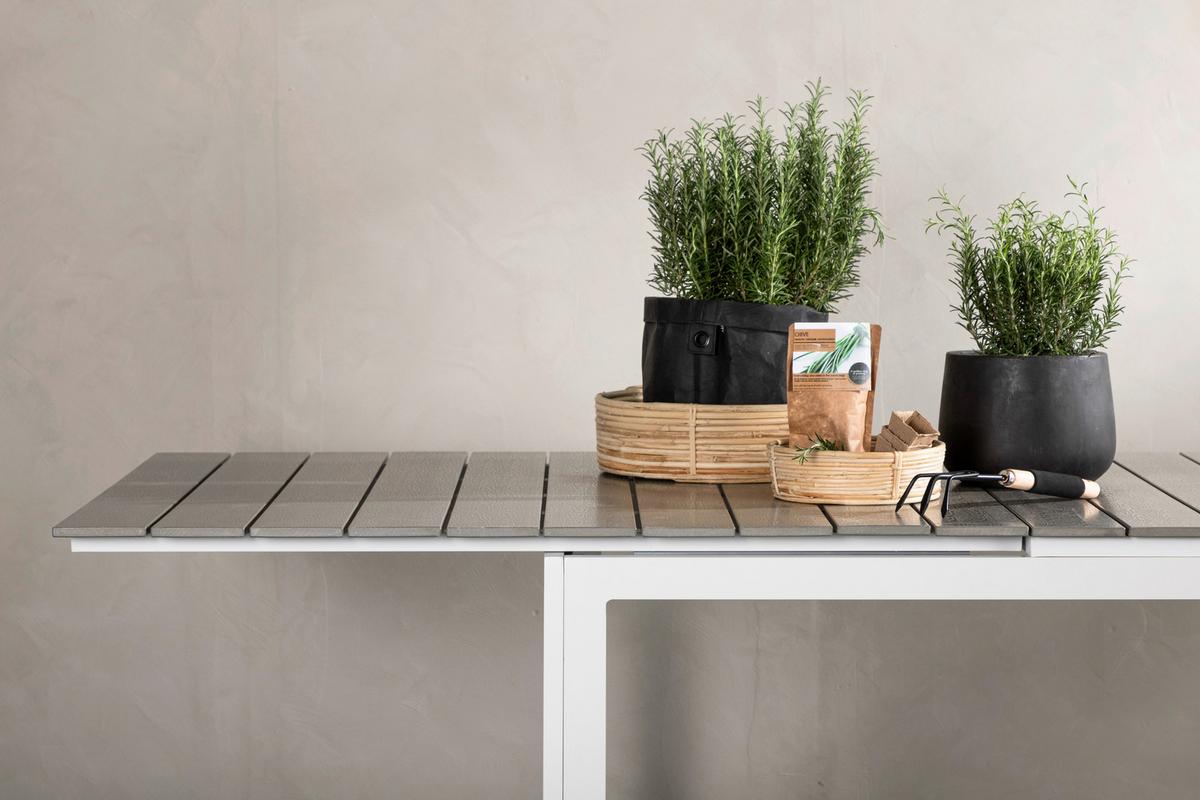 Gartentisch Levels - Weiß/Grau, KONVENTIONELL, Metall (229/100/75cm) - Gardenson