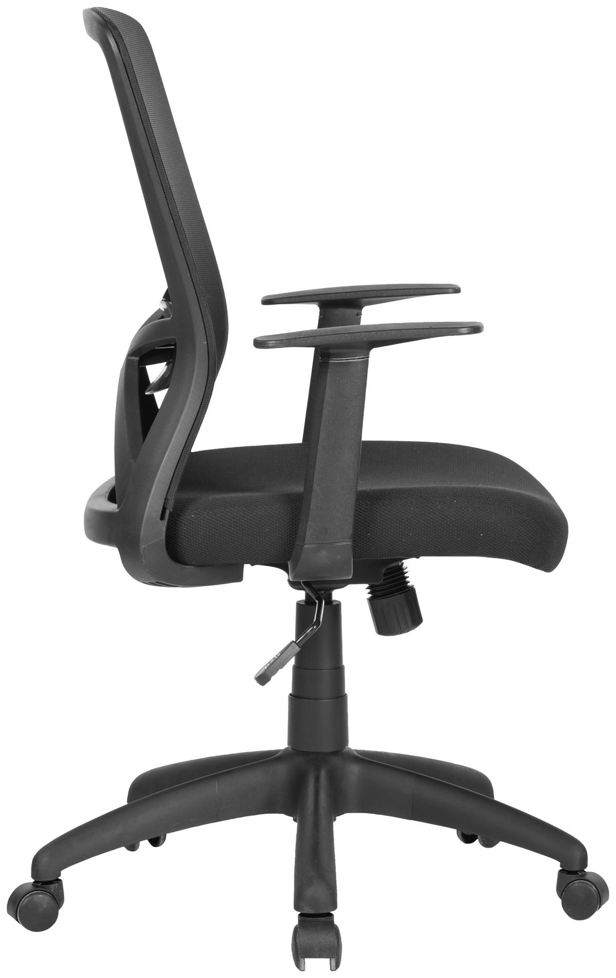 Drehstuhl Long Abwischbar Schwarz Bis 110 Kg - Schwarz, MODERN, Kunststoff/Textil (52,5/95,5-103/60,5cm) - MID.YOU