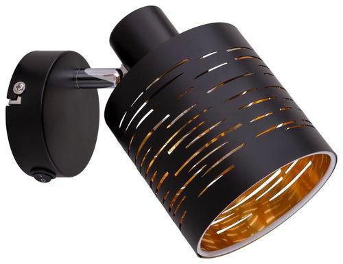 Strahler Tunno 1-flammig Verstellbar L: 10 Cm - Goldfarben/Schwarz, Design, Kunststoff/Metall (10/13/14,5cm) - Globo