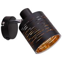 Strahler Tunno 1-flammig Verstellbar L: 10 Cm - Goldfarben/Schwarz, Design, Kunststoff/Metall (10/13/14,5cm) - Globo