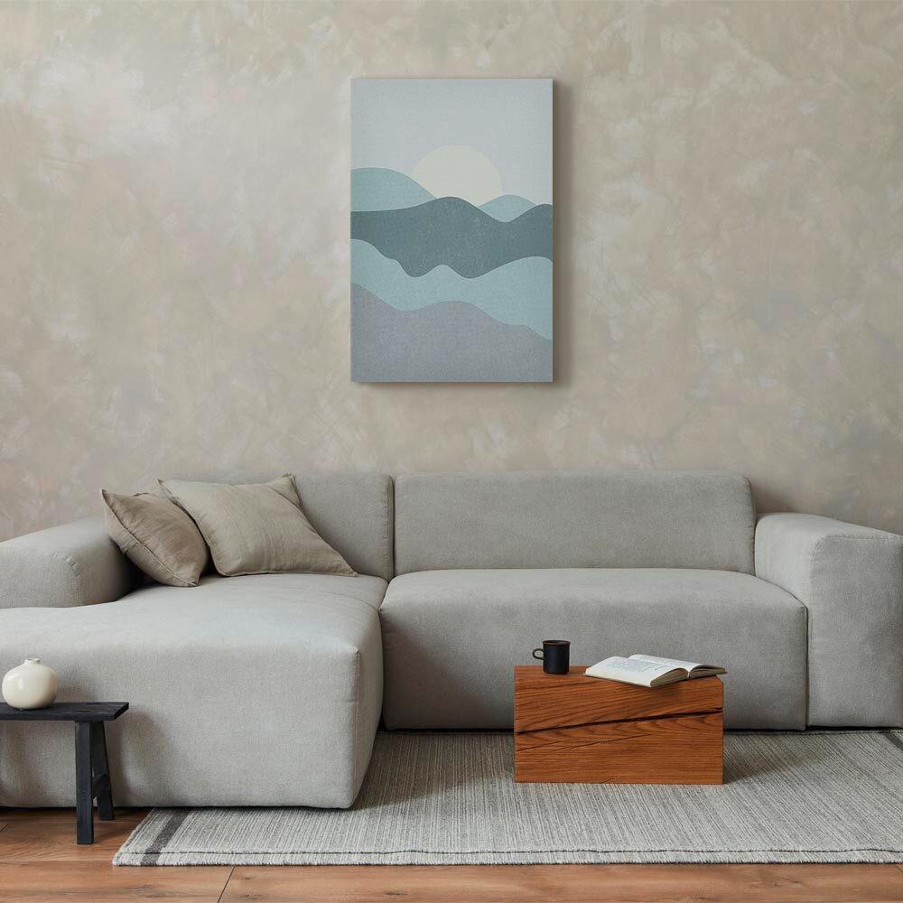 Leinwandbild Mountains Hellgrau Blaugrau B: 40 Cm - Blaugrau/Hellgrau, Basics, Holzwerkstoff/Textil (40/60/1.2cm) - artgeist