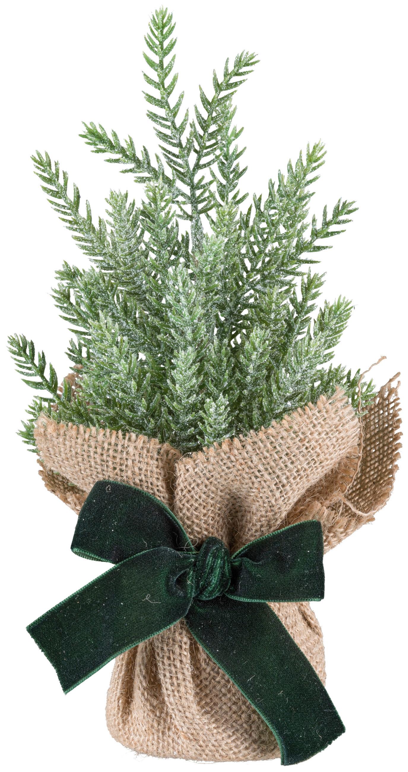 KUNSTPFLANZE KONIFERENBÄUMCHEN - Schwarz/Naturfarben, Basics, Kunststoff/Textil (21cm)