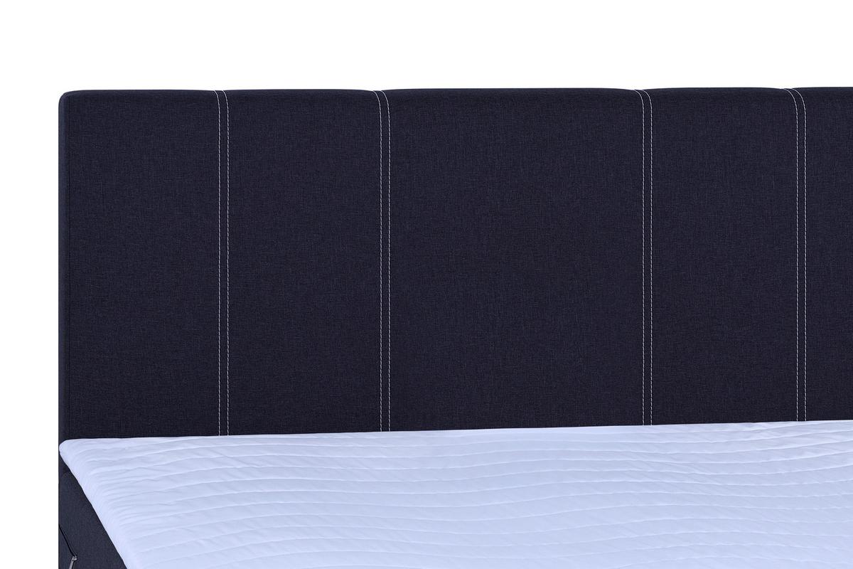 Boxspringbett Malta Mit Topper Grau, 140x200 Cm - Chromfarben/Schwarz, Basics, Holzwerkstoff/Textil (140/200cm) - P & B