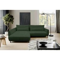 Ecksofa Abriamo Dunkelgrün 204x273 cm - Dunkelgrün/Creme, Design, Textil (204/273cm) - MID.YOU