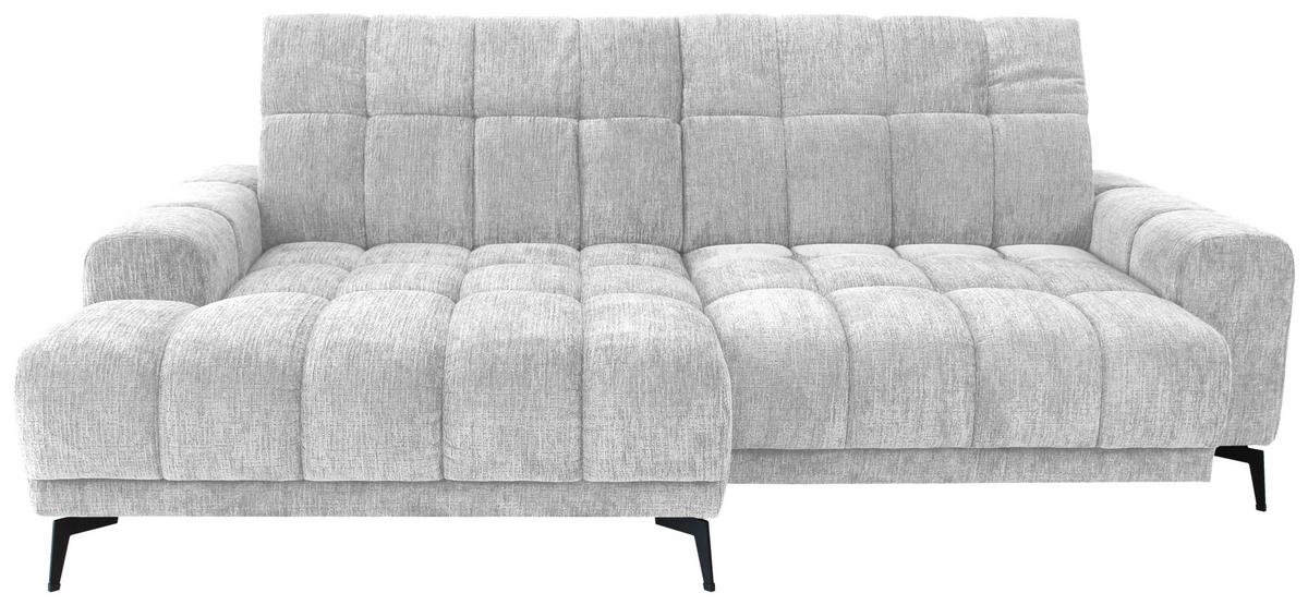 Rohová sedačka LAYA, levá, stříbrná žinylka KANSAS - barvy stříbra, Moderní, textil (155/250cm) - Premium Living