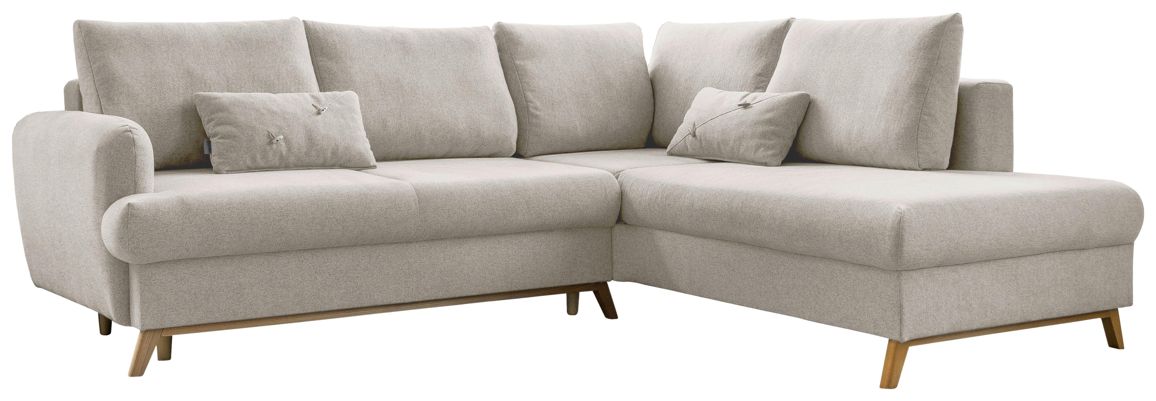 Ecksofa Scandic Lagom Beige S: 242x202 cm - Beige/Naturfarben, Textil (242/202cm) - MID.YOU