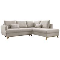 Ecksofa Scandic Lagom Beige S: 242x202 cm - Beige/Naturfarben, Textil (242/202cm) - MID.YOU