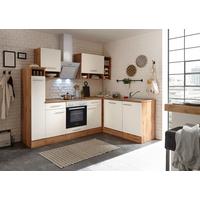 Eckküche Hilde Wildeiche - Wildeiche/Weiß Hochglanz, Basics, Holzwerkstoff - Respekta