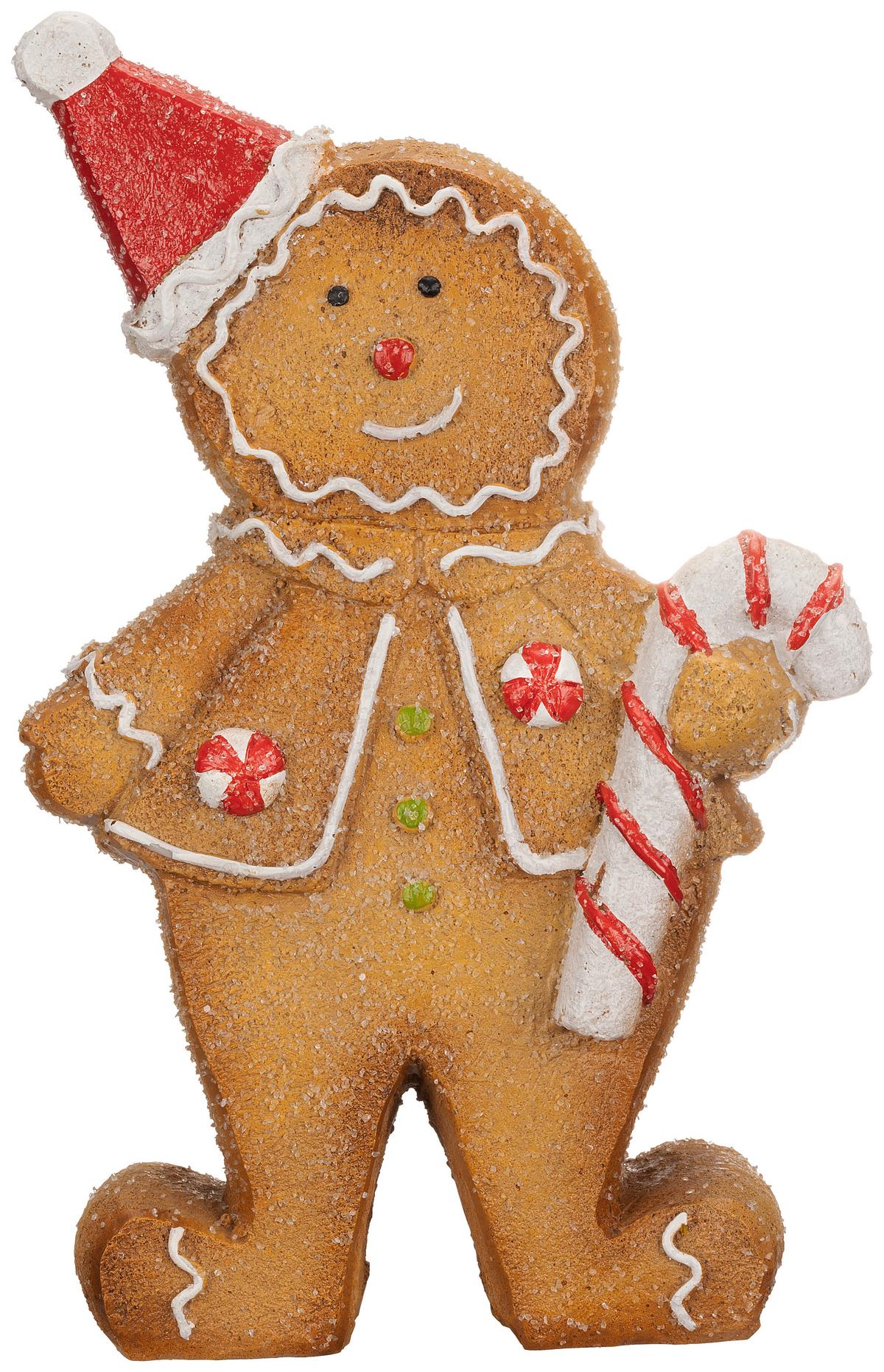 Karácsonyi Figura Ginger - barna/piros, Konventionell, műanyag (15/6/23cm) - Luca Bessoni