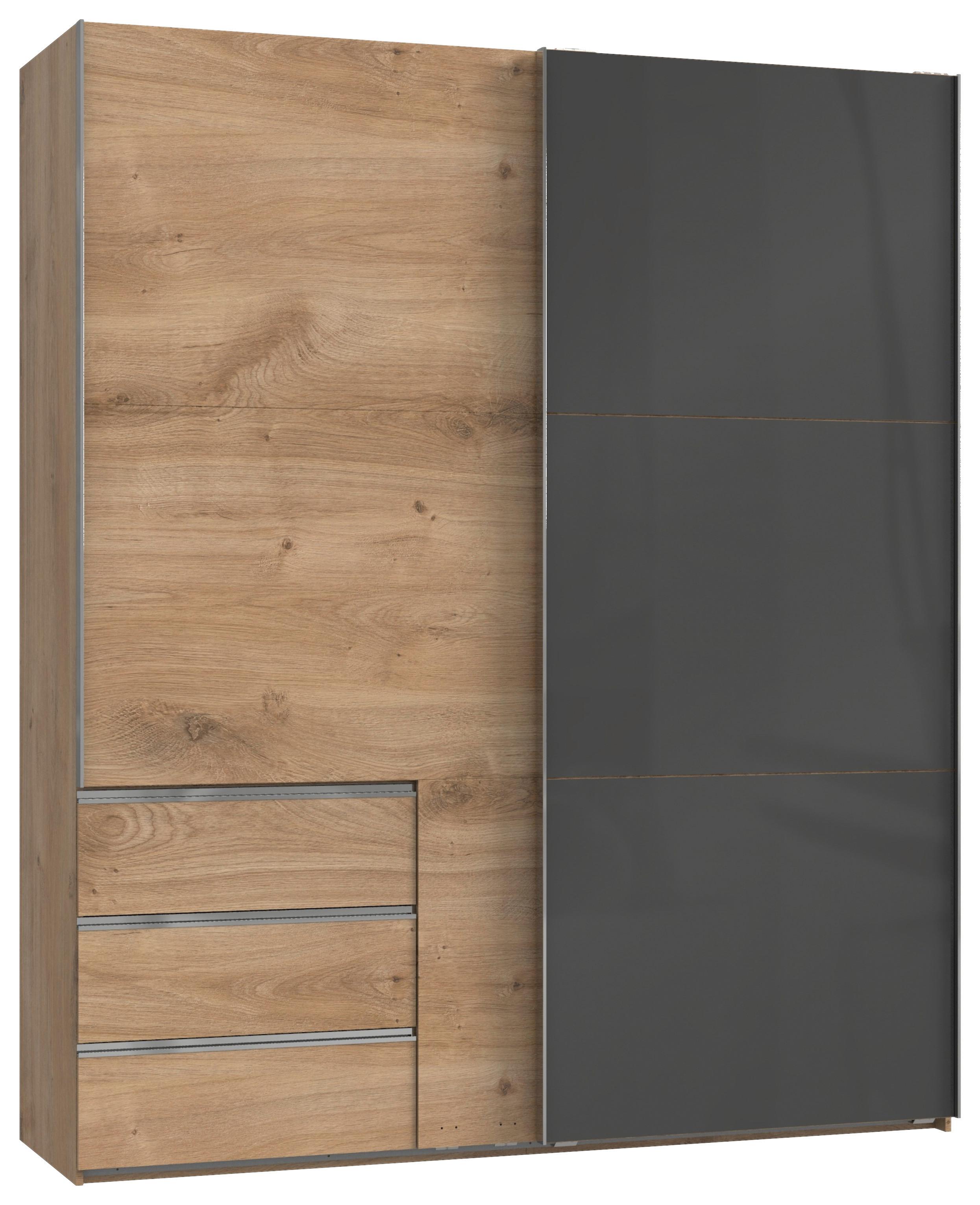 Schwebetürenschrank B: 200 Cm Level 36c Grau/eiche Dekor - Eichefarben/Grau, MODERN, Holzwerkstoff (200/236/65cm) - MID.YOU