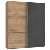 Schwebetürenschrank B: 200 Cm Level 36c Grau/eiche Dekor - Eichefarben/Grau, MODERN, Holzwerkstoff (200/236/65cm) - MID.YOU