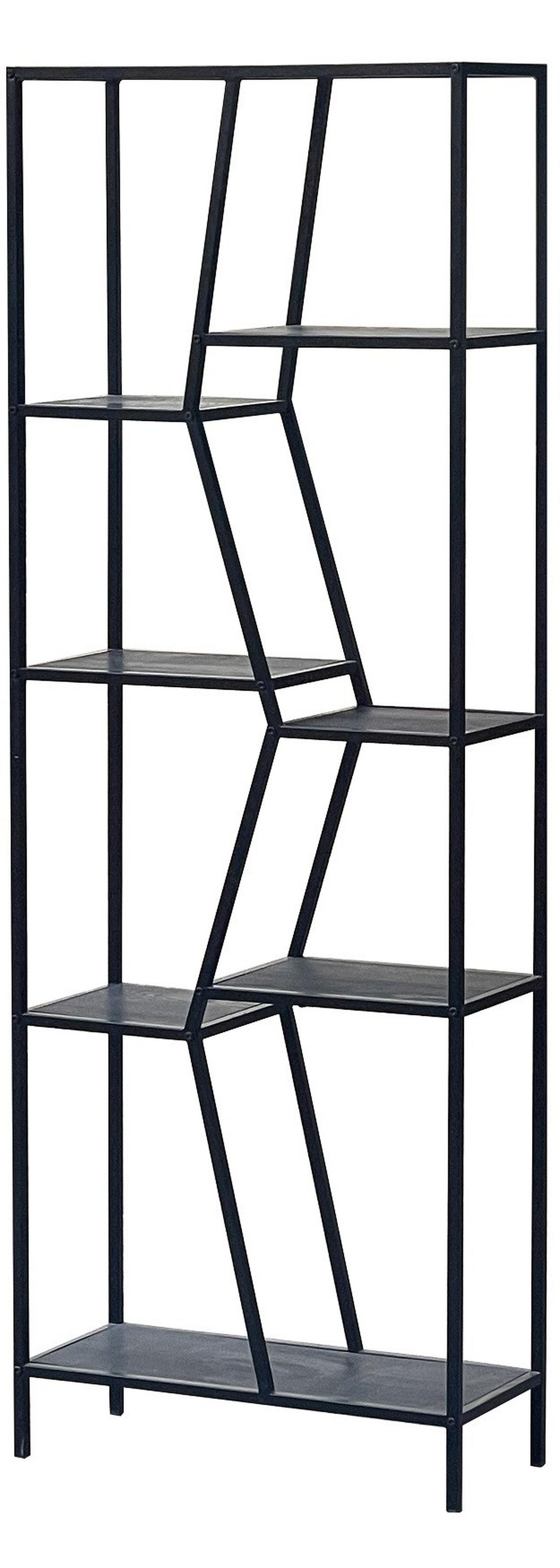 Regál AMANA čierna - čierna, Modern, kov/drevo (60/170/26cm) - Mömax