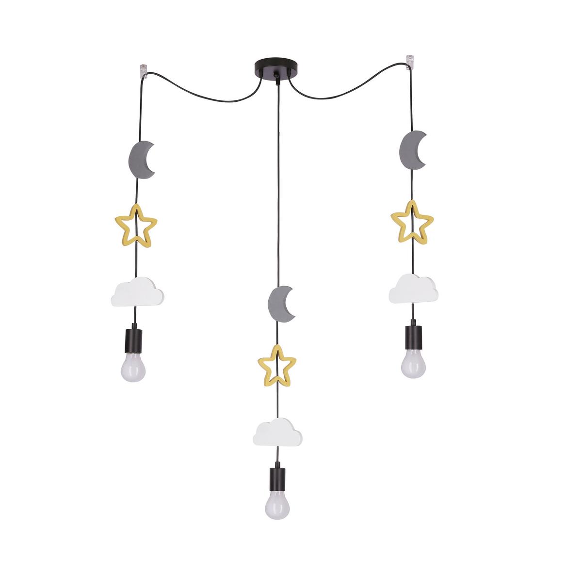 Kinderhängeleuchte 33-24435 Trio Sss - Goldfarben/Weiß, Basics, Holzwerkstoff/Metall (100/15/100cm)