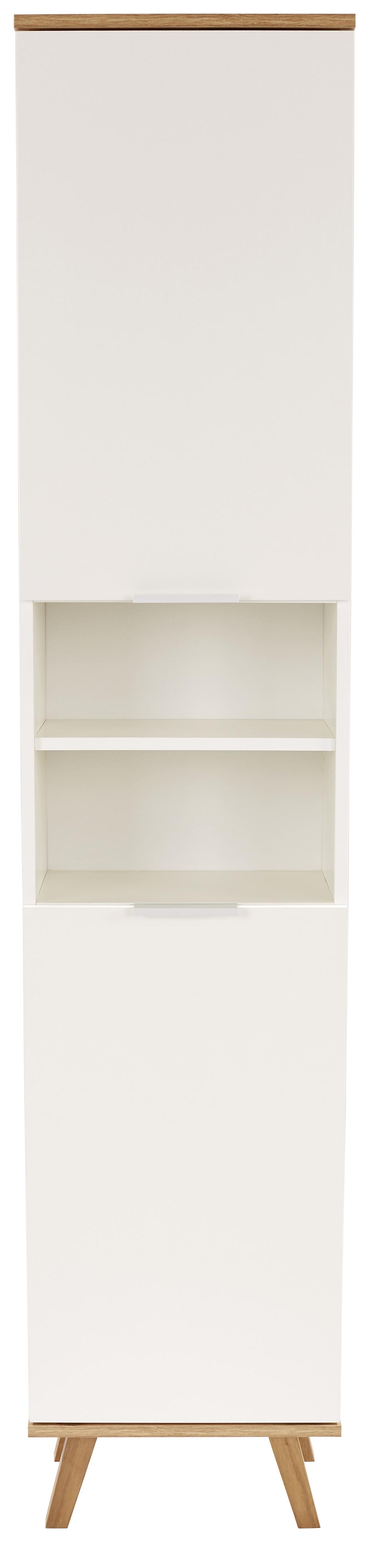 Hochschrank Mit 2 Drehtüren Turin 5 40cm Weiß/Eiche Dekor - Eiche Wotan/Weiß, MODERN, Holzwerkstoff (40/195/30cm)