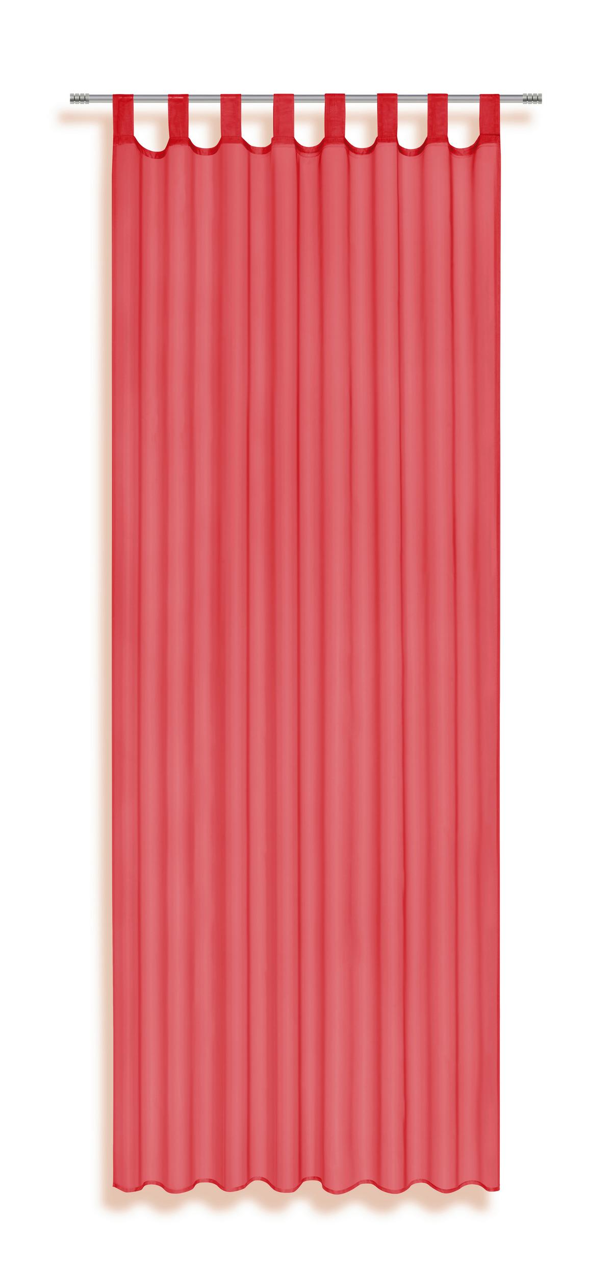 Kombivorhang in Transparenter Rot