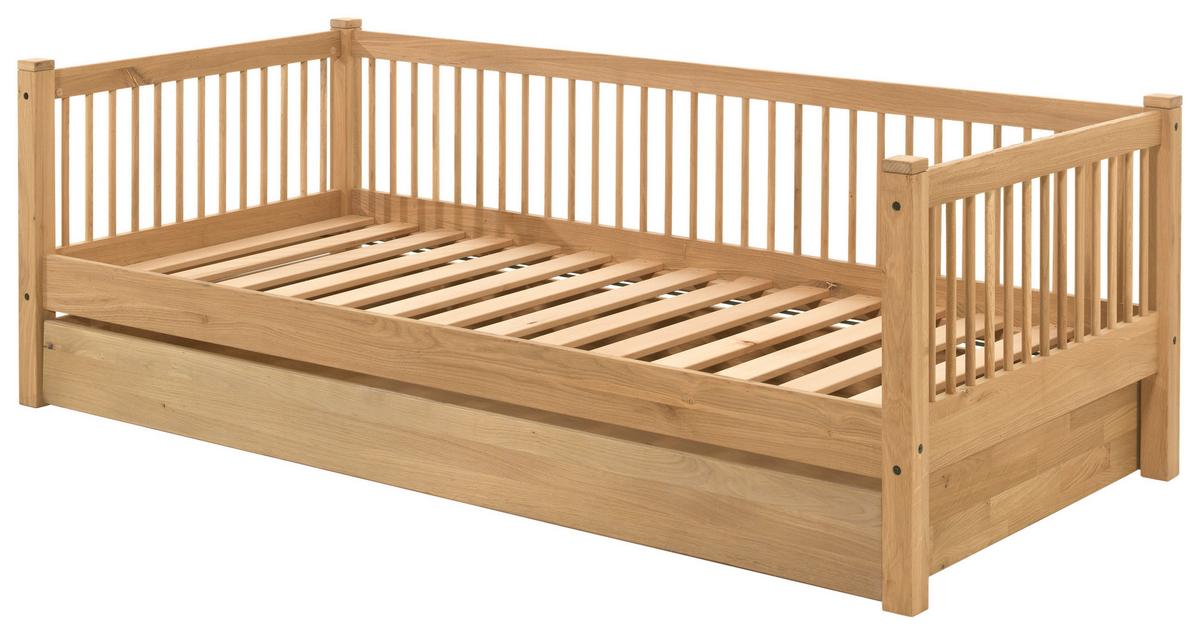 Ausziehbett Eiche +lattenrost 90x200 cm Forest Natur - Naturfarben, MODERN, Holz (90/200cm) - MID.YOU