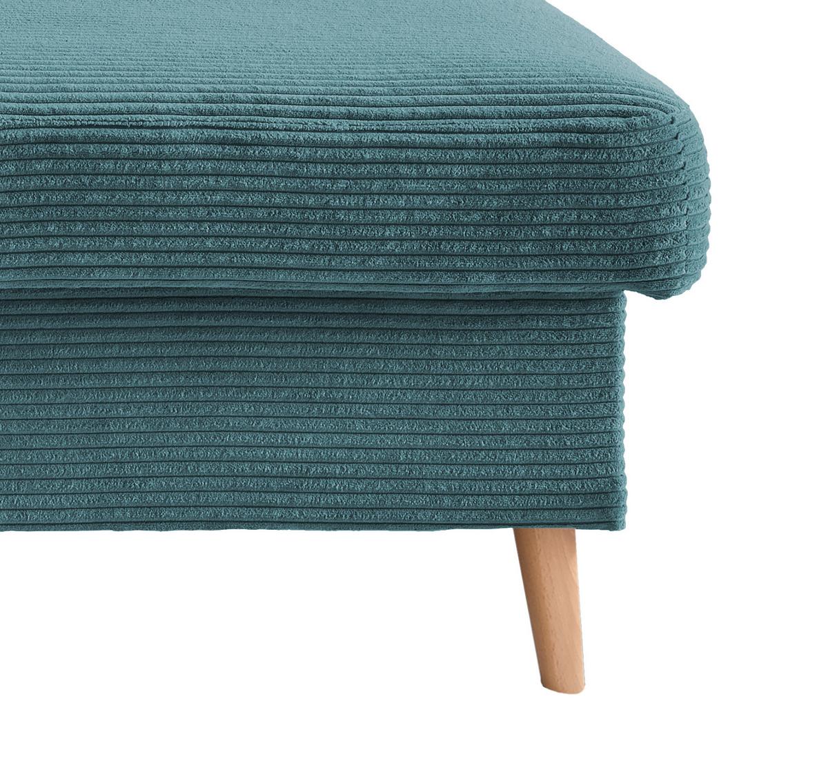 Ecksofa mit Schlaffunktion Valentina Petrol - Petrol/Naturfarben, Design, Textil (228/150cm) - P & B