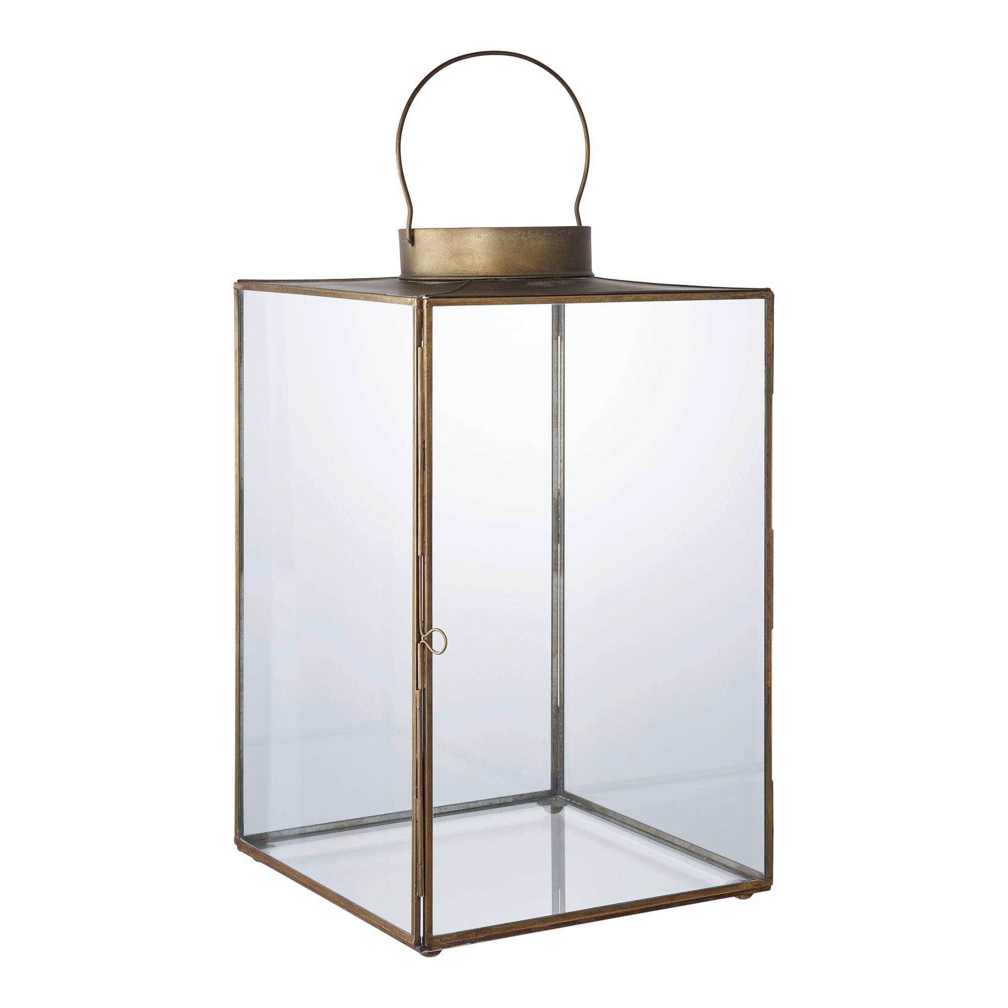 Laterne Mohali Orange B: 24,5 Cm - Orange, Design, Glas/Metall (24.5/42/24.5cm)