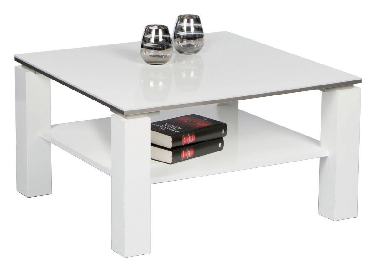 Couchtisch Mit Ablagefach Romy Mini, Weiß Hochglanz - Weiß, Design, Holzwerkstoff (75/75/41cm) - MID.YOU