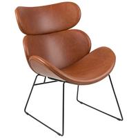 Esszimmersessel Cazar Cognac Gepolstert - Cognac/Schwarz, Trend, Textil (69/90,5/78,5cm) - MID.YOU