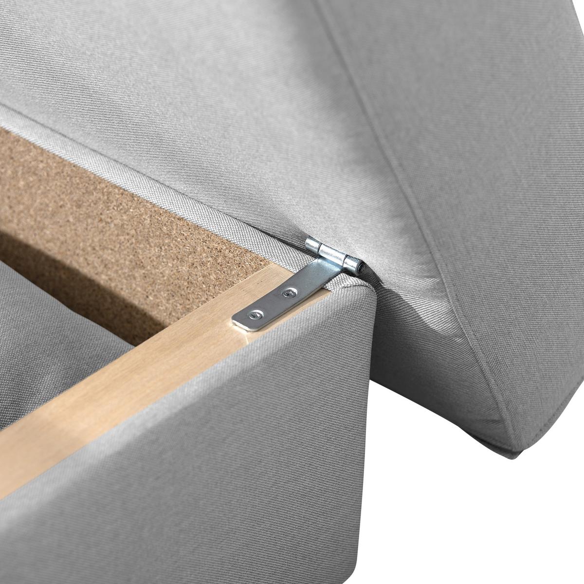 Recamiere Tobi L: 154cm Links Hellgrau mit Bettkasten - Hellgrau, Design, Textil (154/86/93cm) - Max Winzer