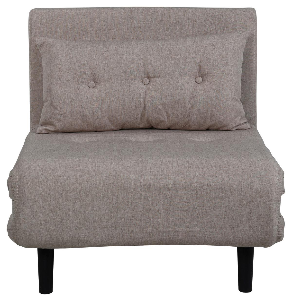 Schlafsessel Vicky - Beige/Schwarz, Design, Textil/Metall (70/88/80cm) - Livetastic